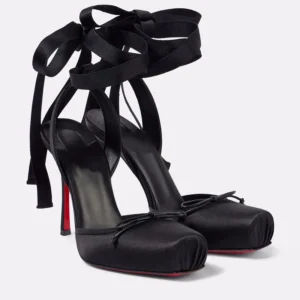 Midnight Bow Lace Heels