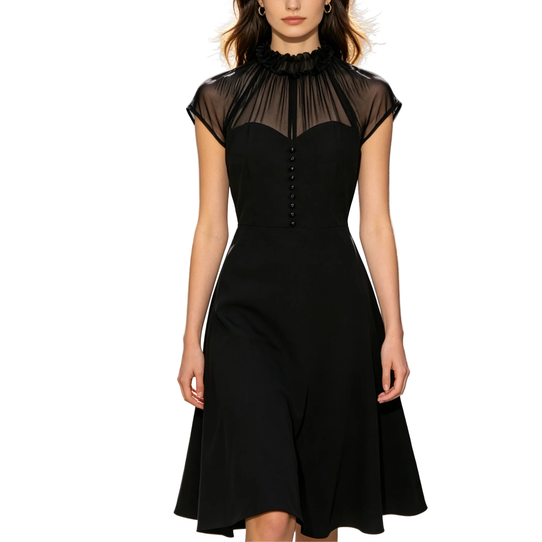 Evelyn Sheer Elegance Dress - Image 7