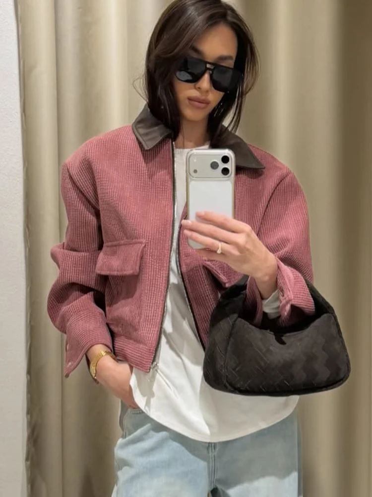 Rosé Cord Utility Jacket - Image 4