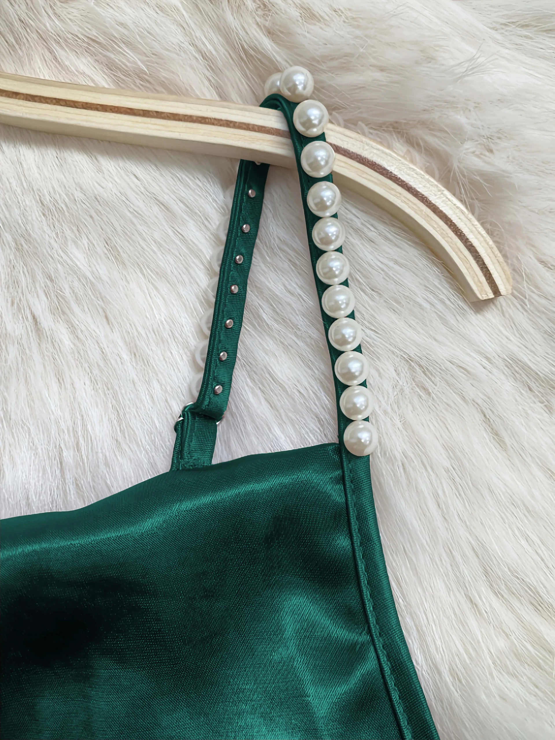 Emerald Pearl Elegance Gown - Image 3