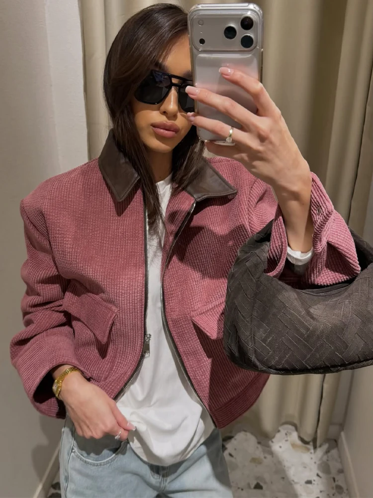 Rosé Cord Utility Jacket - Image 3