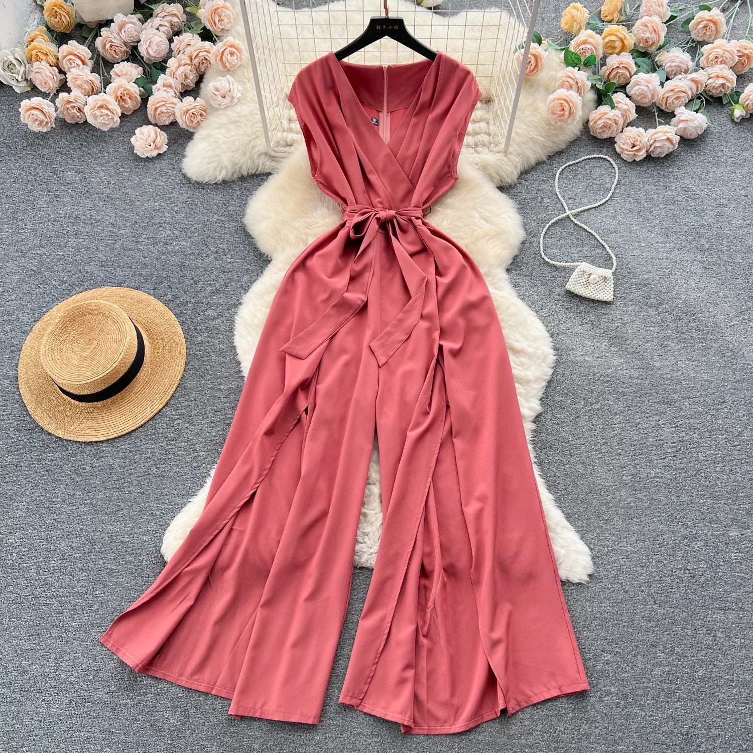 Emerald Elegance Cape Jumpsuit - Image 3