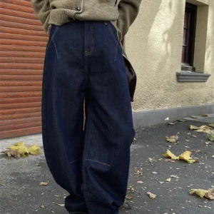 Midnight Barrel-Leg Jeans