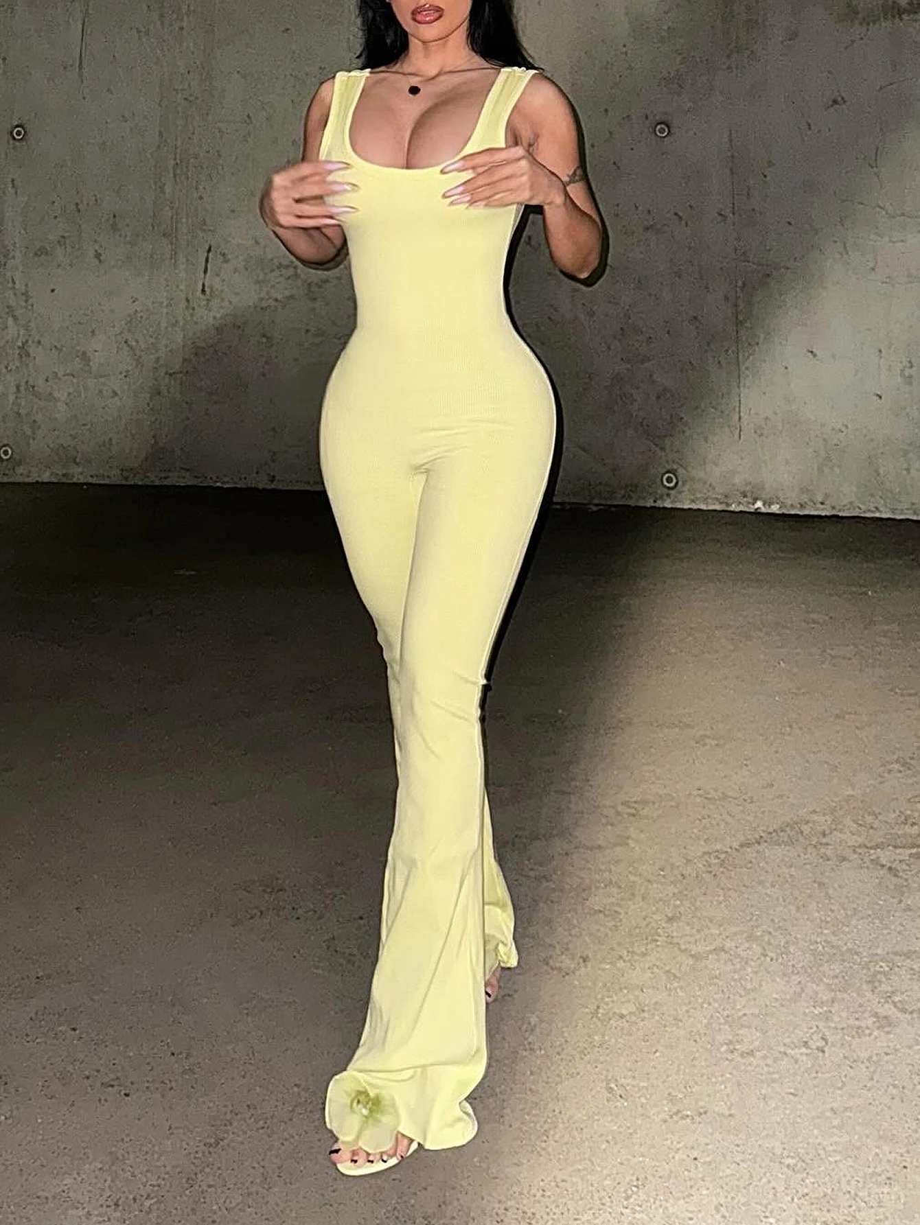 Golden Glow Flare Jumpsuit - Image 2