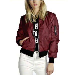 Bordeaux Bomber Jacket
