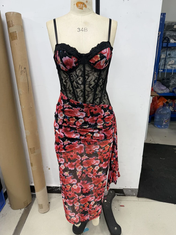 Midnight Blossom Maxi Dress - Image 8