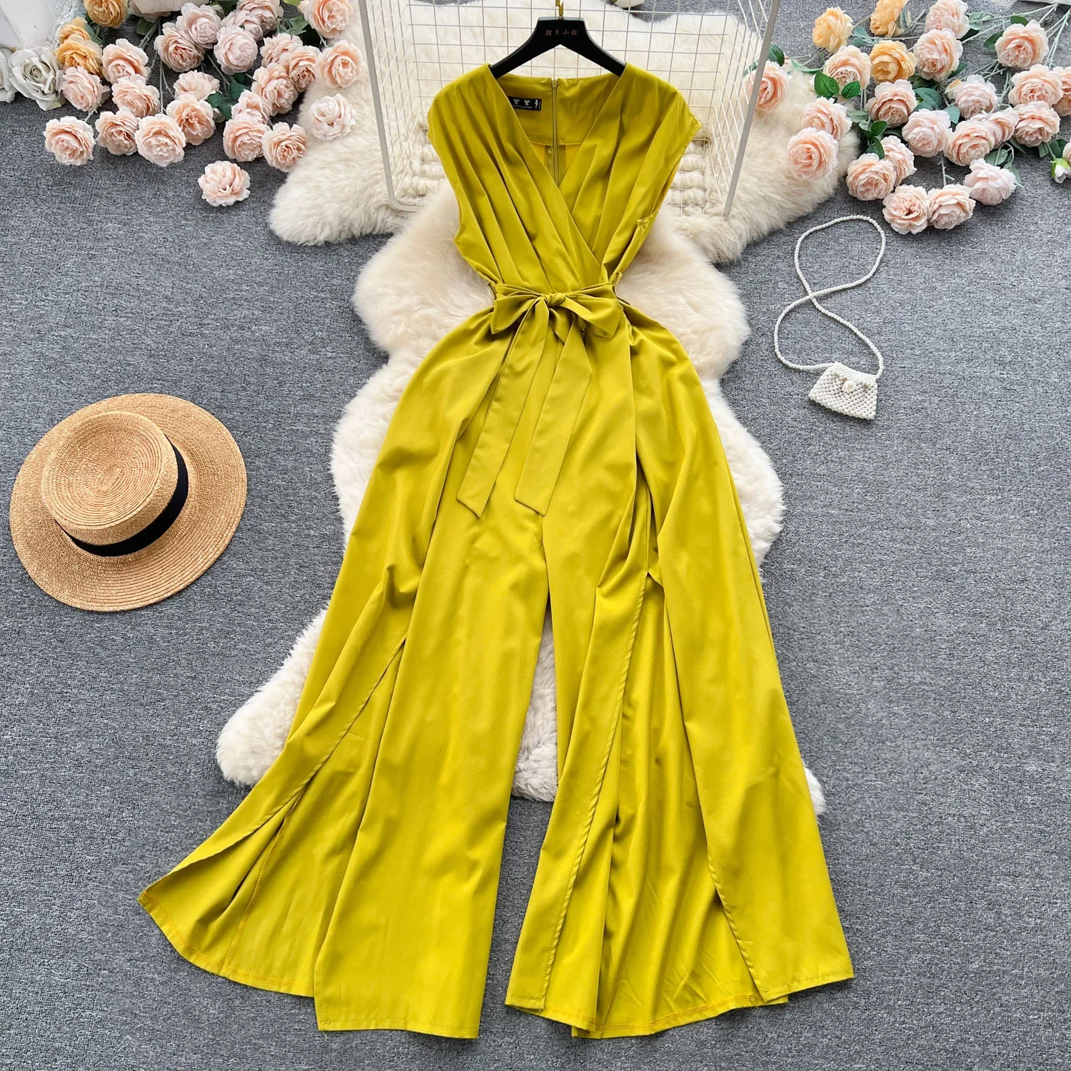 Emerald Elegance Cape Jumpsuit - Image 7