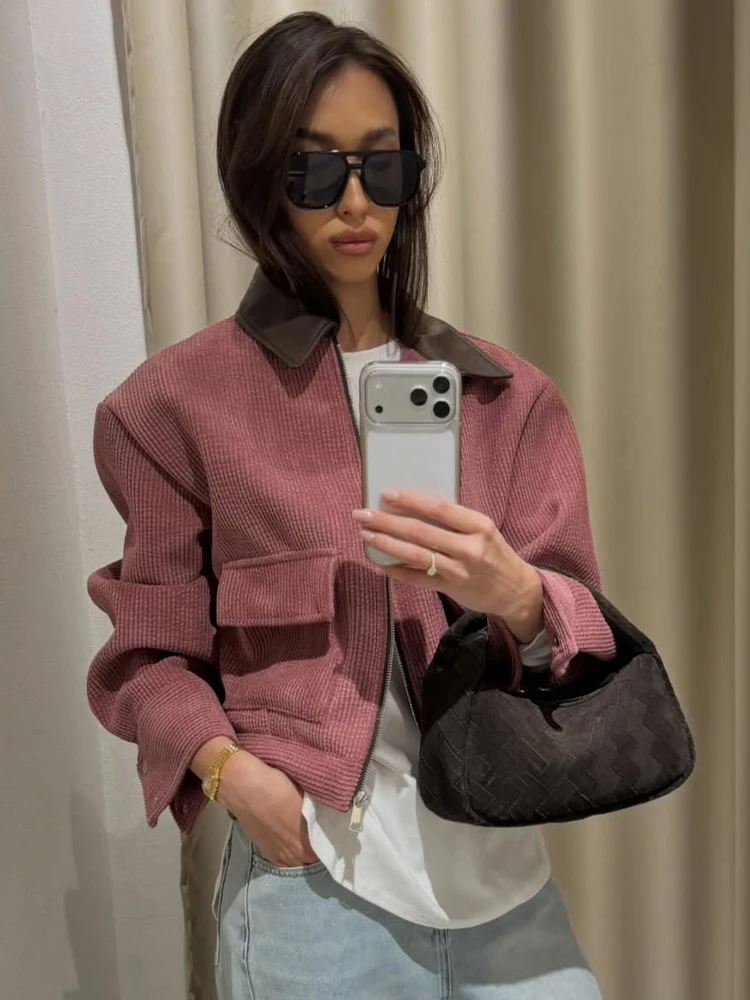 Rosé Cord Utility Jacket - Image 6