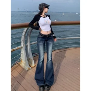 Retro Flare High-Waist Jeans