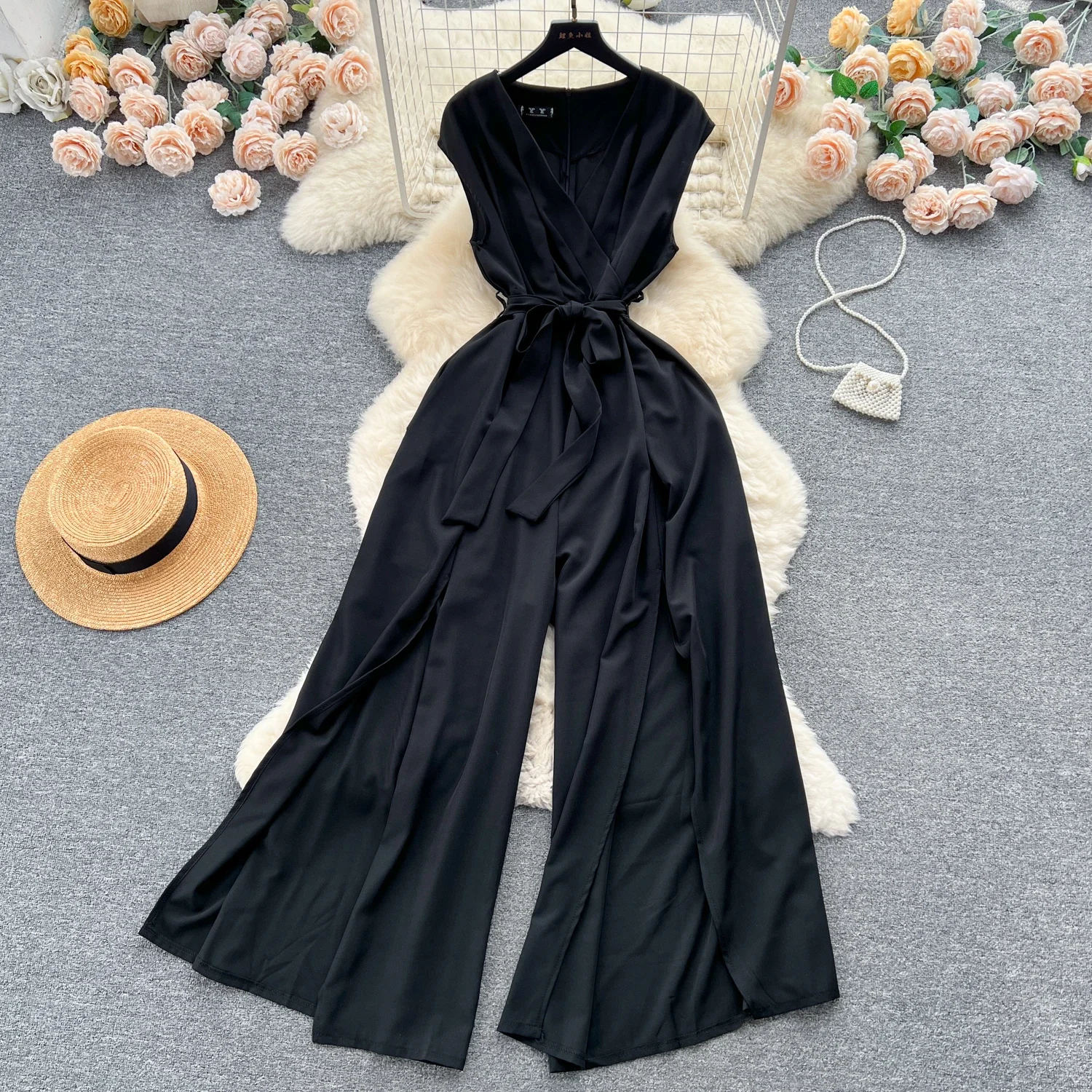 Emerald Elegance Cape Jumpsuit - Image 15