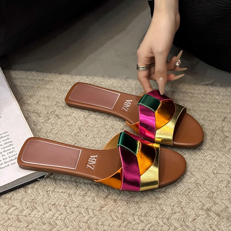 Sienna Woven Slide Sandals - Image 5