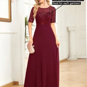 Burgundy Grace Evening Gown