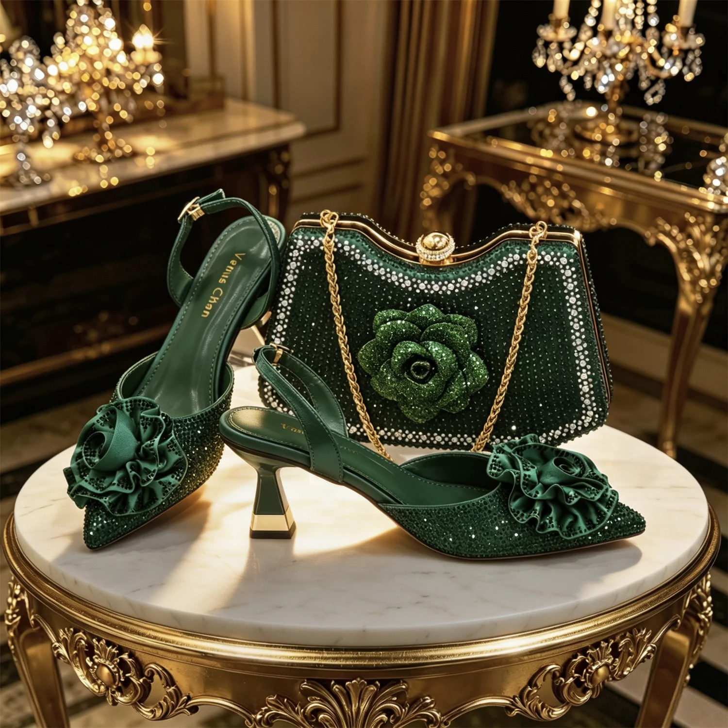 Emerald Royale Handbag & Heel Set - Image 7