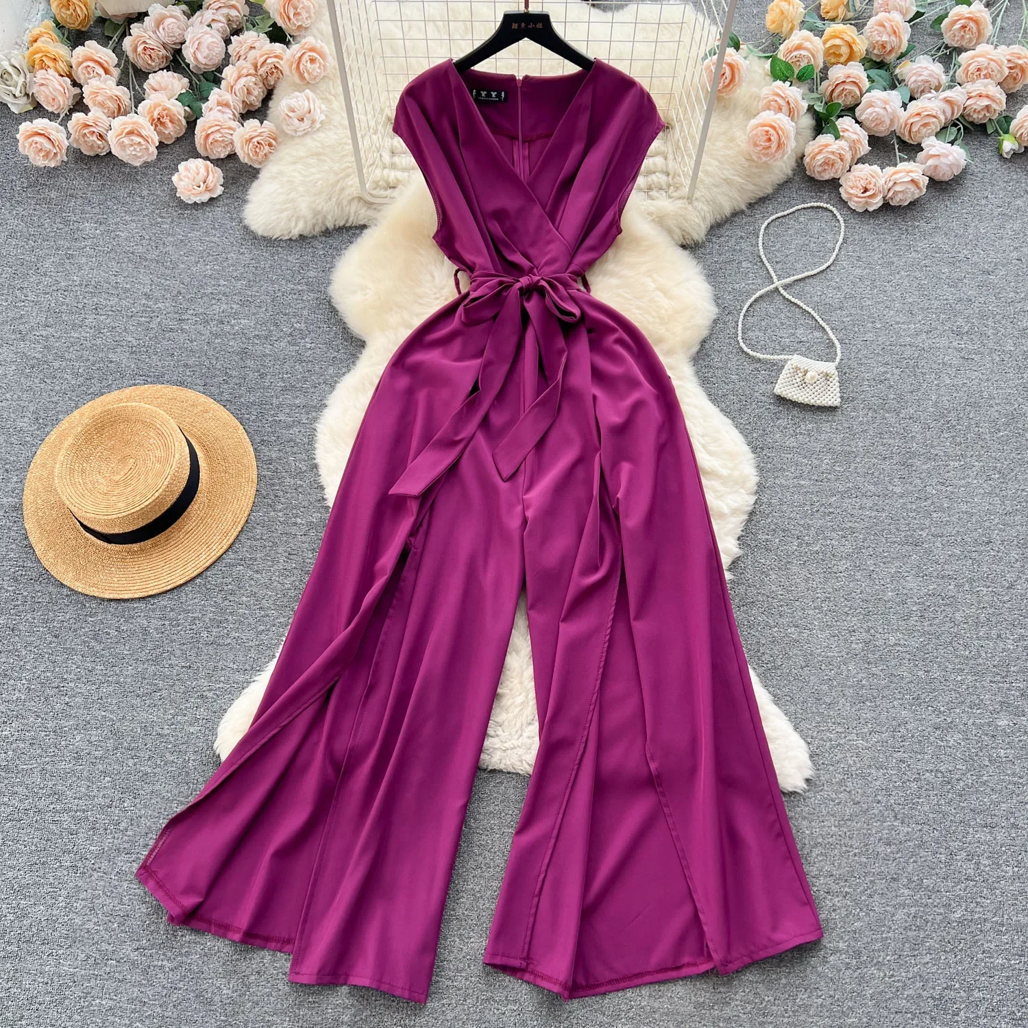 Emerald Elegance Cape Jumpsuit - Image 9