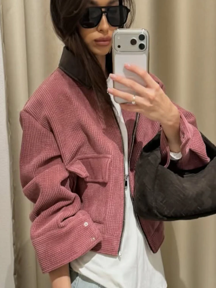 Rosé Cord Utility Jacket - Image 2