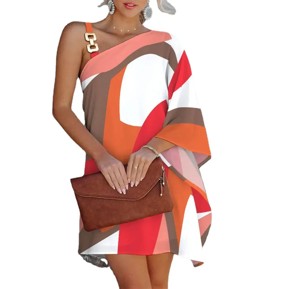 Monochrome Bloom One-Shoulder Dress - Image 6