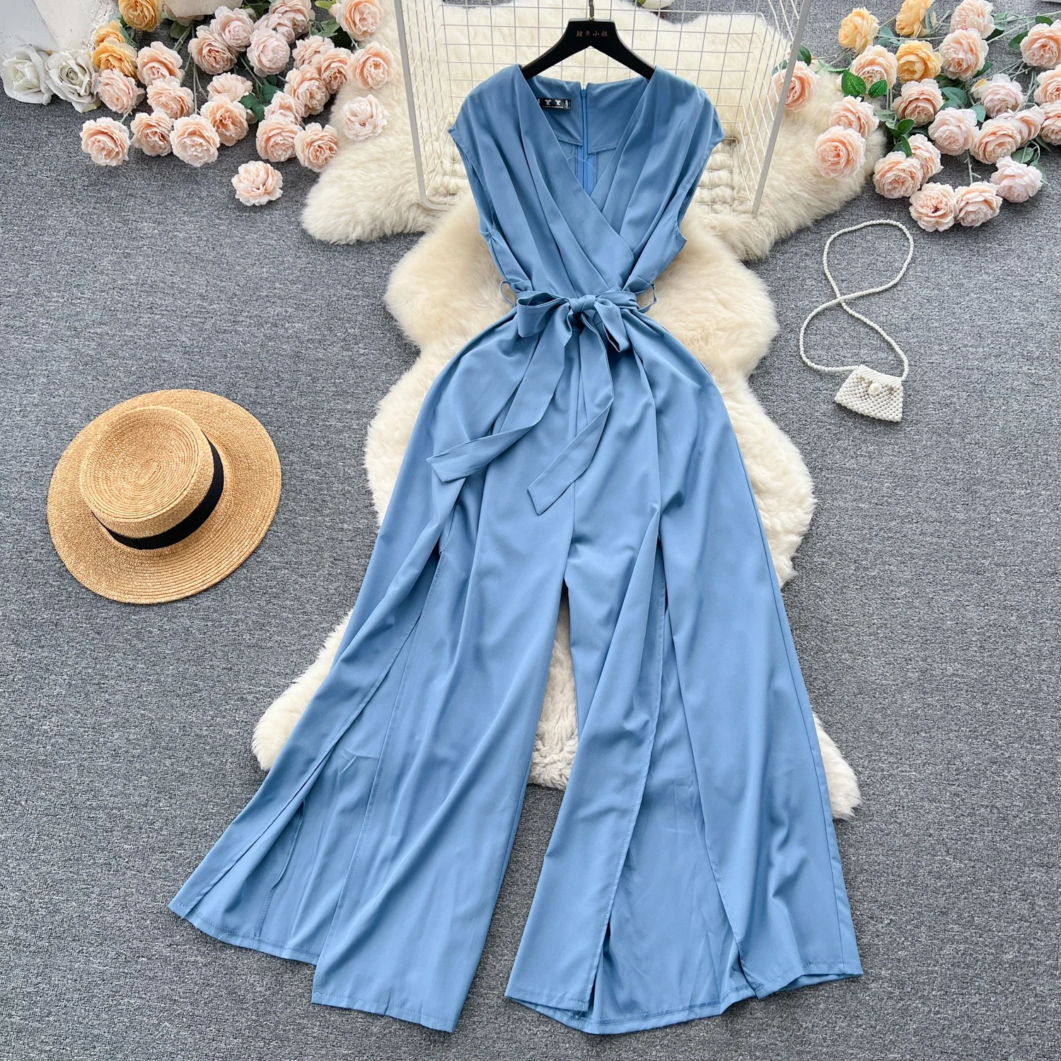 Emerald Elegance Cape Jumpsuit - Image 8