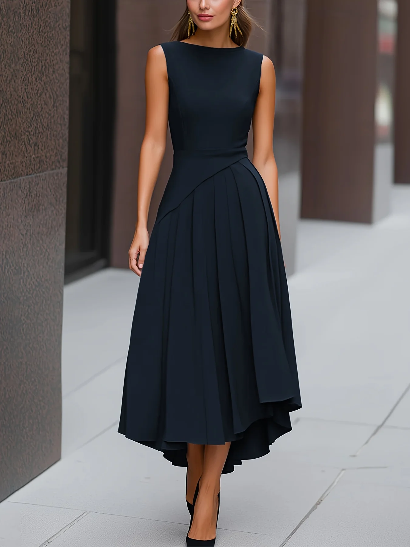 Midnight Grace Midi Dress