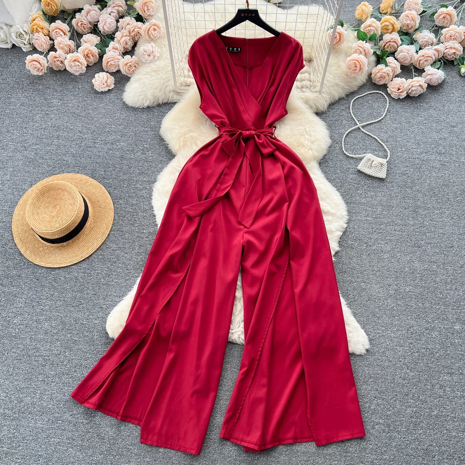 Emerald Elegance Cape Jumpsuit - Image 4