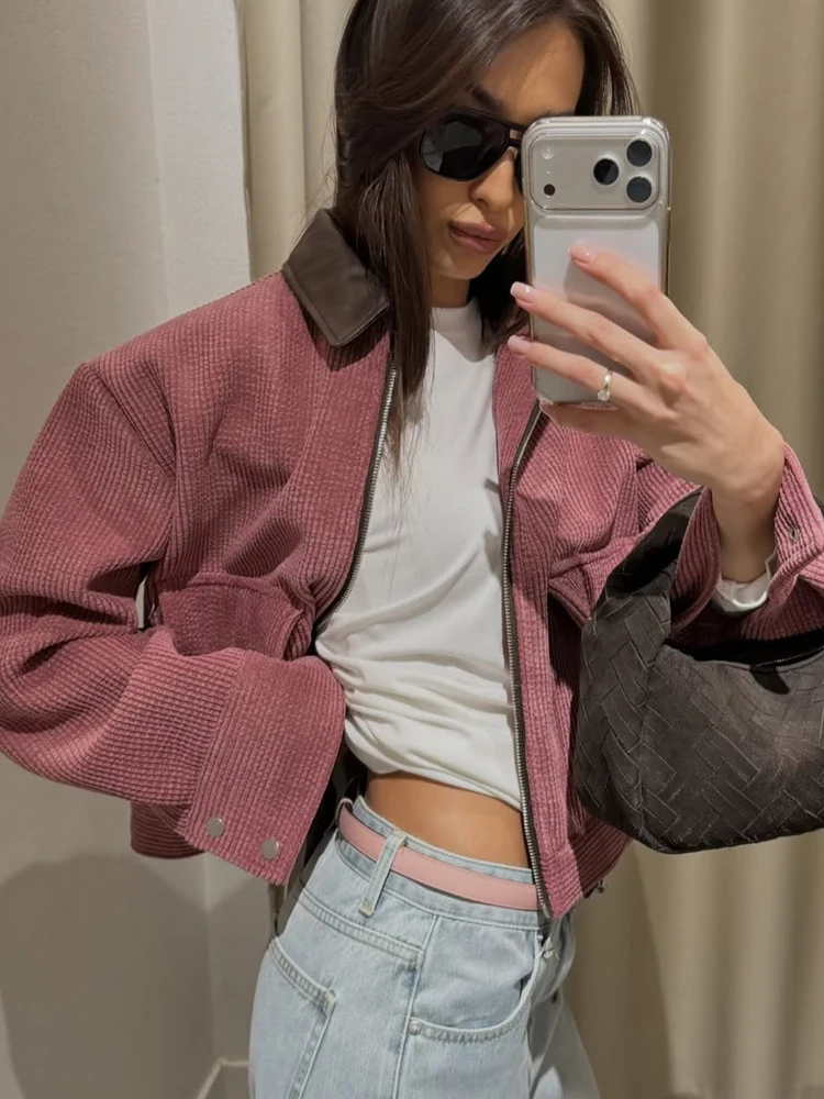 Rosé Cord Utility Jacket - Image 5