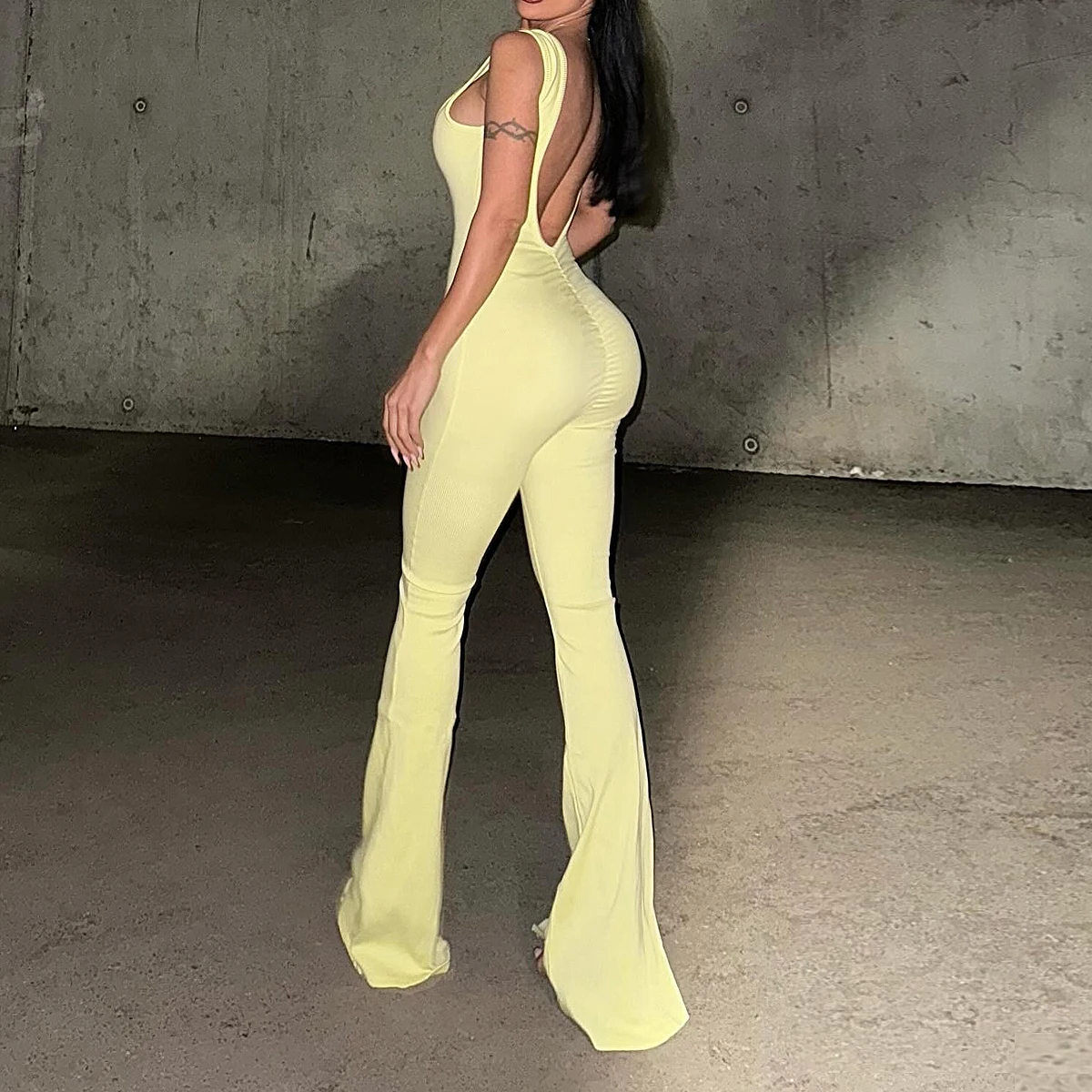 Golden Glow Flare Jumpsuit - Image 5