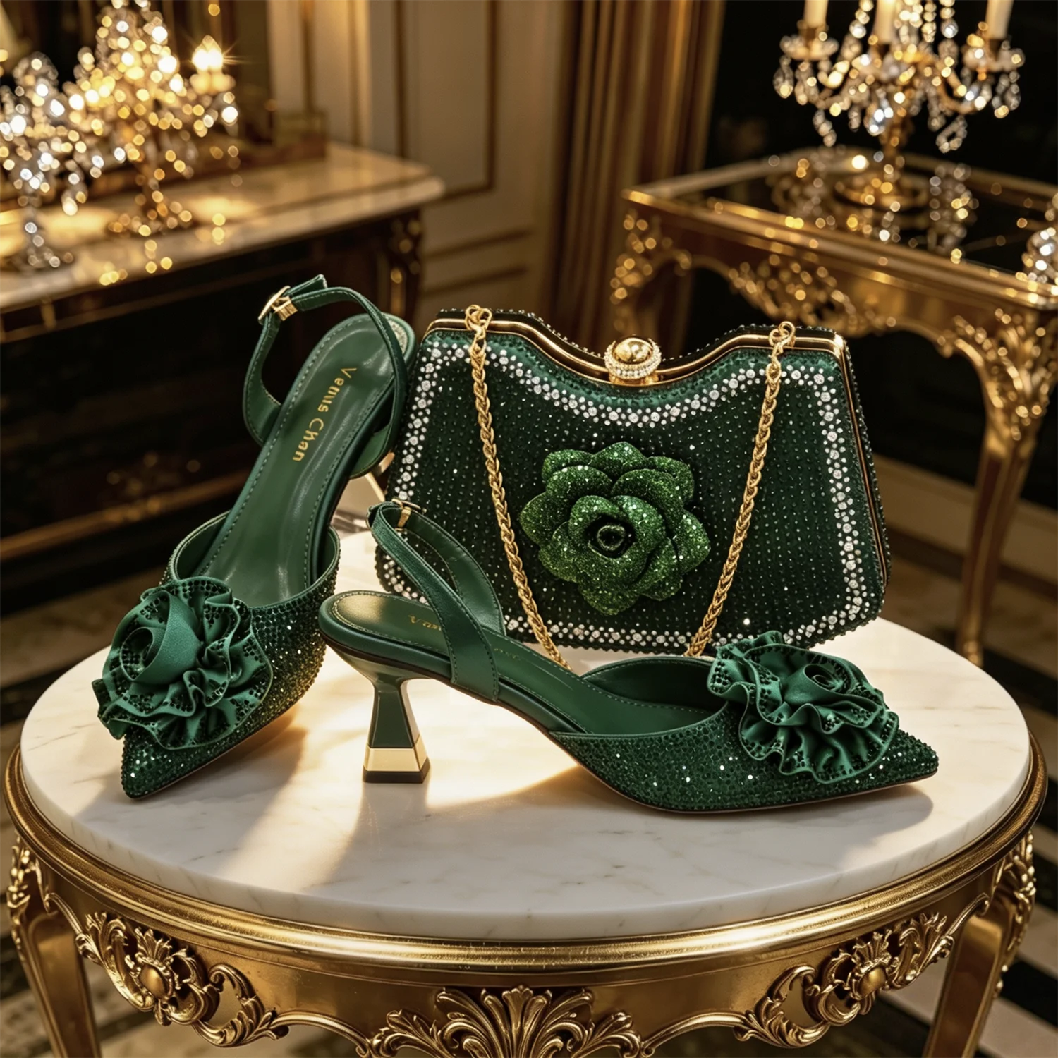 Emerald Royale Handbag & Heel Set